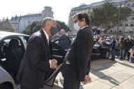 O Presidente da República Marcelo Rebelo de Sousa participa numa cerimónia ecuménica com representantes de várias confissões religiosas presentes em Portugal realizada no salão nobre da Câmara Municipal do Porto, a 9 de março de 2021