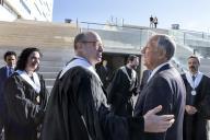 O Presidente da República Marcelo Rebelo de Sousa na Cerimónia de Doutoramento Honoris Causa pela Universidade Nova de Lisboa ao Presidente da República da Colômbia, Juan Manuel Santos, que decorre no Auditório da Reitoria daquela Universidade, a 13 de novembro de 2017