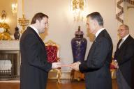 O Presidente da República, Aníbal Cavaco Silva, recebe credenciais de novos embaixadores em Portugal, a 15 de Janeiro de 2014