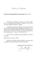 Decreto que estende ao território de Macau a Convenção nº 122 da OIT [Organização Internacional do Trabalho] sobre Política de Emprego, de 9 de julho de 1964.