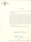 Decreto de exoneração, a pedido, dos Doutor António Jorge Martins da Mota Veiga, Dr. Joaquim Trigo de Negreiros, Dr. Joaquim Deniz da Fonseca, Eng.º Ruy de Sá Carneiro, Eng.º Agrónomo José Garcez Pereira Caldas e Eng.º Jorge Pereira Jardim, respetivamente, dos cargos de Subsecretários de Estado das Corporações e Previdência Social, Assistência Social, Finanças, Colónias, Agricultura e Comércio e Indústria. 