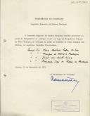 Despacho assinado pelo Presidente do Conselho, Marcelo Caetano, relativo à decisão, pelo Conselho Superior de Defesa Nacional, de promover 4 Coronéis Tirocinados ao posto de Brigadeiro