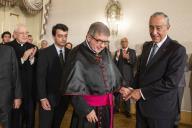 O Presidente da República Marcelo Rebelo de Sousa condecora, em cerimónia realizada no Palácio de Belém, o Cónego Doutor João Maria Félix da Costa Seabra, com o grau de Grande-Oficial da Ordem do Infante D. Henrique, a 29 de janeiro de 2019