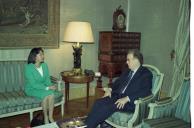 Audiência concedida pelo Presidente da República, Jorge Sampaio, à Presidente da Assembleia Legislativa de Macau, Anabela Ritchie, a 10 de dezembro de 1997