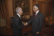 O Presidente da República, Aníbal Cavaco Silva, recebe em audiência o Presidente da Câmara Municipal de Guimarães, António Magalhães, a 1 de abril de 2009