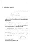 Carta do Presidente da República, Jorge Sampaio, dirigida a Fernando Henrique Cardoso, Presidente da República Federativa do Brasil, agradecendo-lhe a oferta do livro de sua autoria «O Presidente Segundo o Sociólogo» e reafirmando o gosto tido em receber o casal presidencial brasileiro por ocasião da Cimeira Ibero-americana, realizada no Porto.