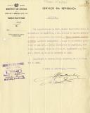Guia passada pela Repartição do Pessoal Civil Colonial da Direção Geral de Administração Política e Civil do Ministério das Colónias ao 3.º Oficial do Quadro Administrativo do Ministério das Colónias, Óscar Firmino Carmona e Costa, a fim de desempenhar o cargo de Secretário Particular do Presidente da República.