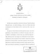 Missiva do Papa Paulo VI dirigida ao Presidente Costa Gomes com votos para o Novo Ano e remetendo Mensagem do Dia da Paz.