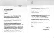Carta do Presidente da República da Hungria, Ferenc Mádl, endereçada ao Presidente da República Portuguesa, Jorge Sampaio, agradecendo em nome da sua mulher e de todos os membros da sua comitiva o caloroso acolhimento recebido durante a visita de Estado a Portugal e agradecendo "o apoio sincero" português às ambições do seu país de adesão à União Europeia.