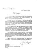 Carta do Presidente da República, Jorge Sampaio, endereçada ao Rei Abdullah II da Jordânia, convidando-o a estar presente na reunião, realizada ao mais alto nível, promovida pela Comunidade de Santo Egídio, a ter lugar em Lisboa, entre 24 e 26 de setembro de 2000, e subordinada ao tema "Oceanos de Paz: Religiões e Culturas em Diálogo".