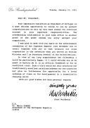 Carta do Presidente Federal da Áustria, Kurt Waldheim, dirigida ao Presidente da República Portuguesa, Mário Soares, felicitando-o pela sua reeleição como Presidente de Portugal, manifestando a sua satisfação pelo encontro havido entre os dois por ocasião da entronização do Imperador do Japão em novembro de 1990 e convidando-o a visitar o seu país a título oficial ou não oficial.
