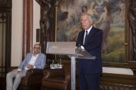 Na Casa do Alentejo em Lisboa, o Presidente da República Marcelo Rebelo de Sousa participa no lançamento do livro “Dêem-nos alguma coisa em que acreditar”, da autoria do Jornalista, natural de Portalegre, João Miguel Tavares, a 24 de julho de 2019