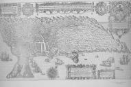 Reprodução de uma gravura antiga, da carta iconográfica do aspeto geral da cidade de Angra do Heroísmo.