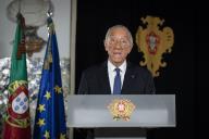 O Presidente da República Marcelo Rebelo de Sousa dirige uma mensagem aos Portugueses, a partir do Palácio de Belém, sobre a sexta renovação do segundo estado de emergência, a 28 de janeiro de 2021