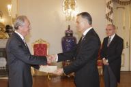 O Presidente da República, Aníbal Cavaco Silva, recebe as cartas credenciais de novos Embaixadores em Portugal, a 20 de Maio de 2015