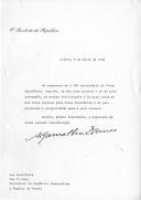 Mensagem de felicitações endereçada pelo Presidente da República, Ramalho Eanes, ao Presidente da República Democrática e Popular da Coreia, Kim Il Sung, por ocasião do seu 70º aniversário.