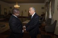 O Presidente da República, Marcelo Rebelo de Sousa, no Palácio da Ponta Vermelha em Maputo, na receção oficial que o Presidente da República de Moçambique, Filipe Nyusi, ofereceu aos altos dignitários moçambicanos e estrangeiros que estiveram presentes nas cerimónias de investidura, a 15 de janeiro de 2020