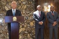 O Presidente da República Marcelo Rebelo de Sousa chega ao Aeroporto Internacional 4 de Fevereiro, em Luanda, onde é recebido pelo Ministro das Relações Exteriores de Angola, Manuel Domingos Augusto, pelo Governador da província de Luanda, Sérgio Rescova, e pelo Embaixador de Portugal em Luanda, João Caetano da Silva, para uma visita de Estado de quatro dias à República de Angola, a 5 de março de 2019