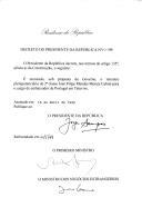 Decreto que nomeia, sob proposta do Governo, o ministro plenipotenciário de 1.ª classe José Filipe Mendes Morais Cabral para o cargo de Embaixador de Portugal em Telavive [Israel].