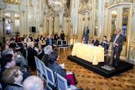 O Presidente da República Marcelo Rebelo de Sousa participa, no Palácio Foz em Lisboa, na sessão de apresentação e lançamento do livro “Decidir sobre o Final da Vida - Ciclo de Debates” do Conselho Nacional de Ética para as Ciências da Vida (CNECV), a 1 de fevereiro de 2019