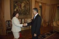 O Presidente da República, Aníbal Cavaco Silva, recebe em audiência a Presidente da Fundação Champalimaud, Drª Leonor Beleza, a 20 de maio de 2010