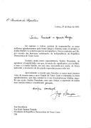 Carta do Presidente da República, Jorge Sampaio, dirigida ao Presidente da República Democrática de Timor Leste, Kay Rala Xanana Gusmão, agradecendo a "forma amiga e fraterna" como foi recebido em Díli "por ocasião das históricas celebrações da Independência" e a hospitalidade com que o acolheu e à sua família na sua casa.