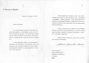 Carta do Presidente da República, Ramalho Eanes, dirigida ao Presidente da República do Senegal, Léopold Senghor, em resposta à sua carta convidando Portugal a participar na III Feira Internacional de Dakar, confirmando que o país se fará representar no certame, "estando os organismos competentes a realizar a necessária preparação".