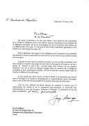 Carta do Presidente da República, Jorge Sampaio, dirigida ao Presidente da República Tunisina, Zine El Abibdine Ben Ali, agradecendo a forma calorosa como foi recebido por ocasião da sua visita de Estado à Tunísia, certo que esta contribuiu "de uma forma decisiva" para reforçar "os laços de amizade e parceria" e representa o início de "uma nova etapa na história das relações bilaterais" entre os dois países.