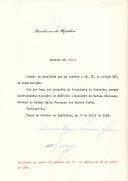 Decreto de nomeação do Coronel Fernando dos Santos Costa, Ministro da Defesa Nacional, para exercer interinamente o cargo de Ministro do Exército.