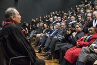 O Presidente da República, Marcelo Rebelo de Sousa, assiste, no auditório da Reitoria da Universidade Nova de Lisboa, à cerimónia de doutoramento “Honoris Causa” do Juiz Albert Louis Sachs, a 14 de fevereiro de 2018.