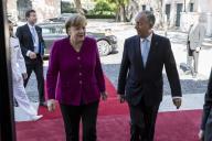O Presidente da República Marcelo Rebelo de Sousa, recebe, em audiência, Angela Merkel, no segundo dia da visita oficial que está a realizar a Portugal, a 31 de maio de 2018  