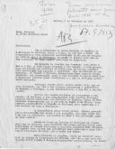 Carta da Irmandade de Nossa Senhora do Rosário de S.Domingos de Benfica dirigida a D. Berta Craveiro Lopes, convidando-a para comparecer numa "grandiosa manifestação de Fé (...) em acção de Graças pelo dom da Paz concedido às duas nações católicas da Península", presidida pelo Cardeal Patriarca de Lisboa e a ter lugar no dia 1 de novembro de 1953.