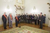 O Presidente da República, Aníbal Cavaco Silva, agracia, com a Grã-Cruz da Ordem Militar de Cristo, o Chefe da Casa Civil, José Manuel Nunes Liberato, o Chefe da Casa Militar, Tenente-General Carlos Carvalho dos Reis, e o Secretário-Geral da Presidência da República, Arnaldo Pereira Coutinho, no Palácio de Belém, a 12 de janeiro de 2016