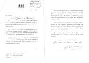 Carta do Rei Alberto II endereçada ao Presidente da República Portuguesa, Jorge Sampaio, apresentando a candidatura oficial do Doutor Jacques Rogge ao lugar de Presidente do Comité Olímpico Internacional, na expetativa que o membro português do COI possa apoiar o nome deste cidadão belga, grande promotor do ideal olímpico.