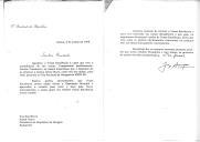 Carta do Presidente da República, Jorge Sampaio, dirigida ao Presidente da República da Hungria, Árpad Göncz, em resposta à sua carta explicando a razão por não poder estar presente no Dia Nacional da Hungria na EXPO 98 e reiterando o seu interesse em visitar oficialmente a Hungria ao longo do ano de 1999, no seguimento de convite que lhe foi endereçado.