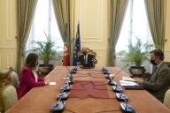 O Presidente da República Marcelo Rebelo de Sousa recebe, em audiência no Palácio de Belém, uma delegação do Iniciativa Liberal (IL), a 17 de novembro de 2020