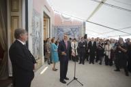 O Presidente da República, Aníbal Cavaco Silva, encontra-se com os participantes na cerimónia de entrega do Prémio Europa Nostra, que visitaram o Museu da Presidência da República e o Palácio de Belém, por ocasião do evento que decorrerá no dia 1 de junho, no Mosteiro dos Jerónimos, a 30 de maio de 2012