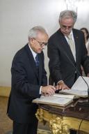 O Presidente da República, Marcelo Rebelo de Sousa, confere posse, em cerimónia realizada no Palácio de Belém, ao Professor Doutor António Rosa Damásio como novo membro do Conselho de Estado, a 24 de abril de 2017