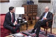 O Presidente Marcelo Rebelo de Sousa recebe, no Palácio de Belém, a nova direção política da Iniciativa Liberal (IL), liderada pelo Presidente da Comissão Executiva do partido, Rui Rocha, a 25 de janeiro de 2023