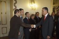 O Presidente da República, Aníbal Cavaco Silva, recebe o Presidente, os Vice-Presidentes e os Líderes dos Grupos Parlamentares da Assembleia da República, que lhe apresentam cumprimentos de Boas Festas, a 21 de dezembro de 2009