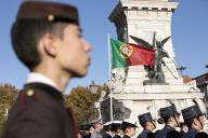 O Presidente da República Marcelo Rebelo de Sousa preside, na Praça dos Restauradores em Lisboa, à Cerimónia de Homenagem aos Heróis da Restauração e da Guerra da Aclamação, depositando uma coroa de flores junto ao Monumento da Restauração, a 1 de dezembro de 2017