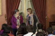 O Presidente da República Marcelo Rebelo de Sousa assiste ao décimo quinto encontro da segunda edição do programa “Escritores no Palácio de Belém”, com a escritora Margarida Fonseca Santos que conversou sobre a sua obra e a importância da leitura com alunos do ensino básico, a 5 de junho de 2018.