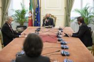 O Presidente da República Marcelo Rebelo de Sousa, recebe, em audiência no Palácio de Belém, uma delegação do Partido Comunista Português (PCP). Presentes Jerónimo de Sousa, secretário-geral do PCP, e João Oliveira, membro da comissão política do Comité Central do partido, a 2 de novembro de 2020