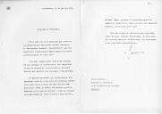 Carta do Grão-Duque do Luxemburgo, Jean, endereçada ao Presidente da República de Portugal, Ramalho Eanes, acusando e agradecendo a oferta dos "esplêndidos volumes consagrados à «Portugaliae Monumenta Cartografica»" que lhe foram entregues pessoalmente pelo Embaixador Empis Wemans.