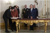 O Presidente Marcelo Rebelo de Sousa confere posse, no Palácio de Belém, ao novo Secretário de Estado da Agricultura do XXIII Governo Constitucional, Gonçalo Caleia Rodrigues, a 15 de fevereiro de 2023