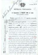 Certidão de nascimento de António de Lemos Rêgo passada pela 4ª Conservatória do Registo Civil de Lisboa, com base no Livro de registo de nascimentos relativo ao ano de 1909.