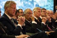 O Presidente da República Marcelo Rebelo de Sousa e o Rei Philippe assistem, na Fundação Calouste Gulbenkian em Lisboa, na sessão de Abertura do Seminário Empresarial Luso-Belga, a 22 de outubro de 2018  