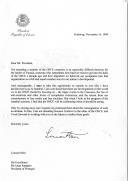 Carta do Presidente da República da Estónia, Lennart Meri, endereçada ao Presidente de Portugal, Jorge Sampaio, esclarecendo a razão porque não estará presente na cimeira da OSCE em Istambul, nomeadamente a questão do programa das sessões que não contempla questões relevantes como o crescimento do anti-semitismo e outras formas de extremismo xenófobo.