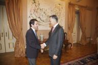 O Presidente da República, Aníbal Cavaco Silva, recebe em audiência o Presidente da Fundação para a Análise e Estudos Sociais de Espanha e ex-Presidente do Governo espanhol, José Maria Aznar, a 15 de junho de 2012