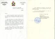 Carta de Mohamed Abdelaziz, Presidente da República Árabe Saharaui Democrática e Secretário Geral da Frente Polisario, dirigida ao Presidente da República, Mário Soares, solicitando a ajuda de Portugal face à calamidade que assola a região e os "territórios libertados da R.A.S.D." provocada pela praga de gafanhotos que provocou a devastação das culturas e das pastagens.